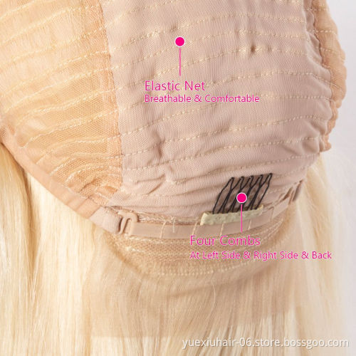 Virgin Cuticle Aligned Brazilian Human Hair Colored Lace BOB Wigs 613 Blonde Lace Front wig 8 inch bob wig